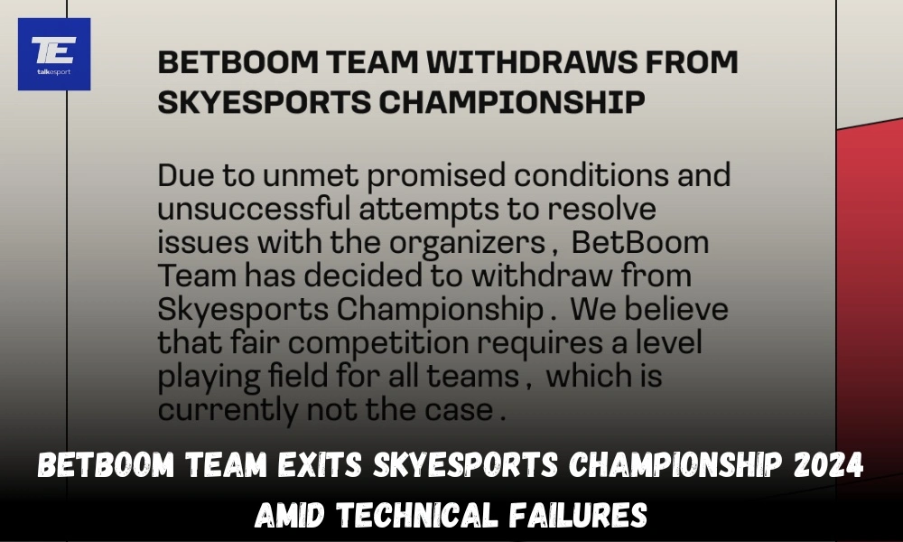 BetBoom Team Exits Skyesports Championship 2024 Amid Technical Failures