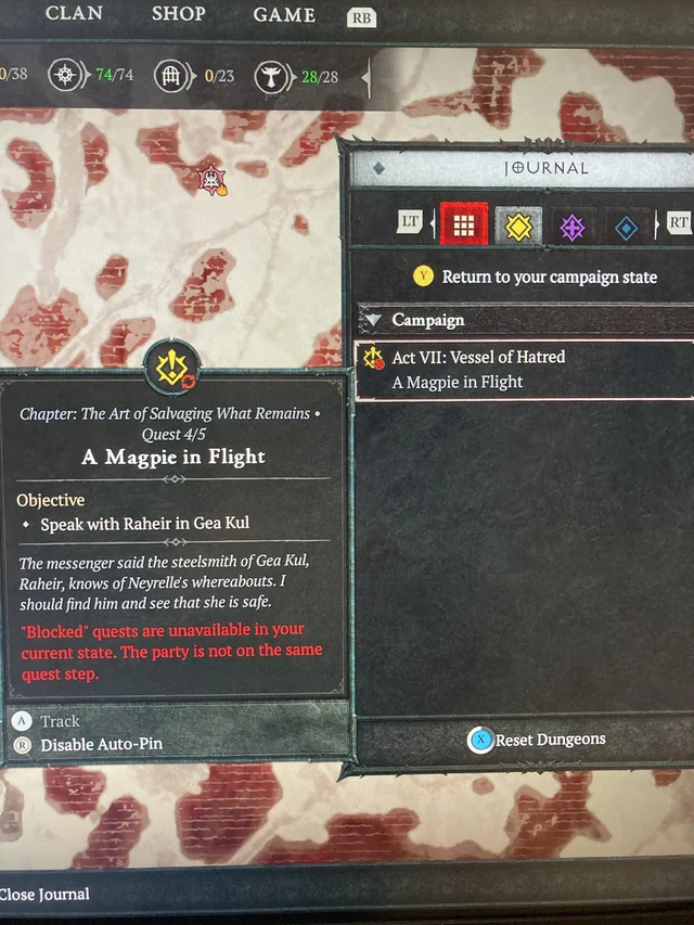 Diablo 4 Blocked Quests Error