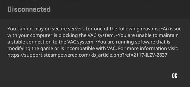 Disconnected by VAC