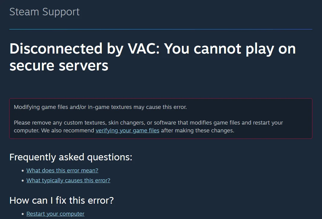 Disconnected by VAC