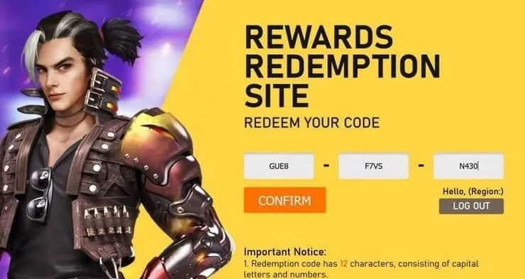 Free Fire Redeem Codes