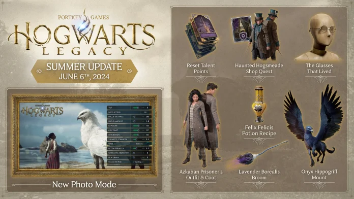 Screenshot of Hogwarts Legacy Photo Mode showcasing new customization options