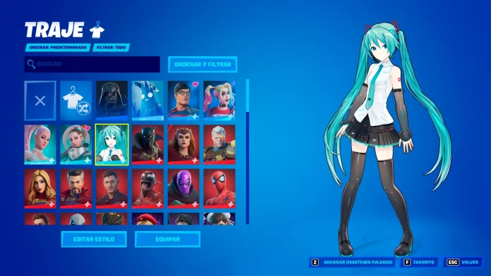 Hatsune Miku Skins in Fortnite