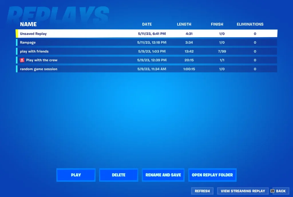 How to View Fortnite Replays