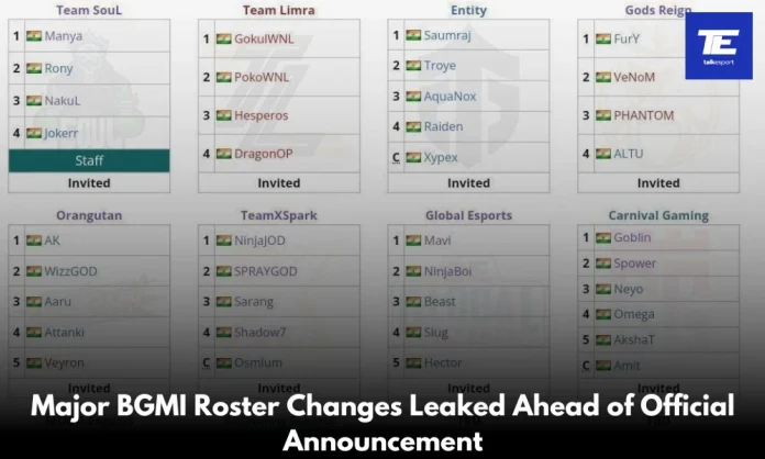 Major BGMI Roster Changes Leaked Ahead of Official Announcement