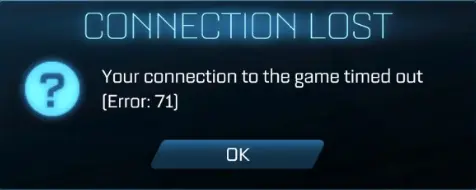 Rocket League Error 71