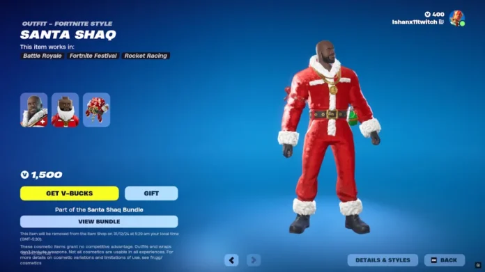 Santa Shaq Skin in Fortnite