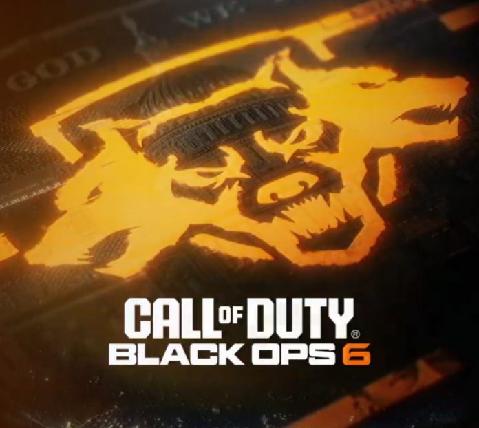 Call of Duty: Black Ops 6 announcement banner featuring a shield with three wolf heads