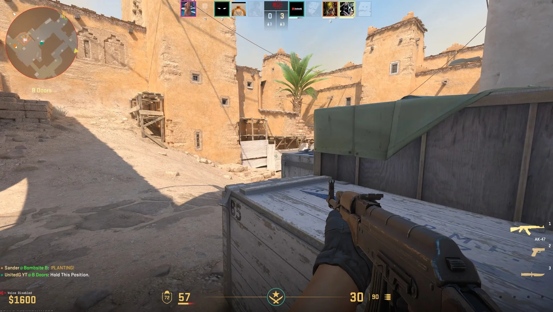 Screenshot of the CS2 C4 bug showing a player throwing the C4 into an inaccessible location on the map.