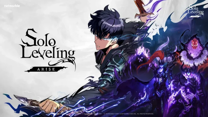 Solo Leveling Arise game graphics showcasing system requirements for PC and mobile gameplay