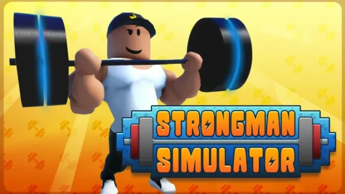 Roblox Strongman Simulator codes infographic showcasing active and expired codes