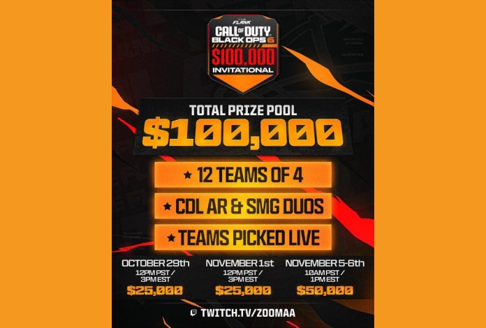 FaZe ZooMaa has announced an exciting $100,000 Black Ops 6 tournament series featuring Call of Duty League AR and SMG duos, with top CDL pros competing for glory.