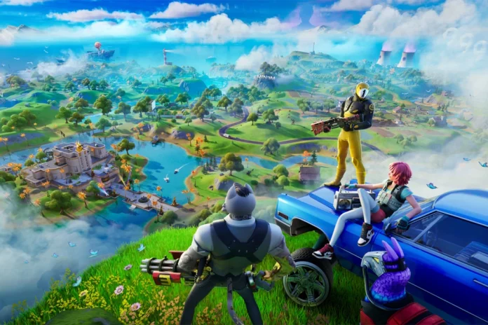 Key art from Fortnite Chapter 6 Season 1 featuring Godzilla and Baymax in a Japan-inspired setting.