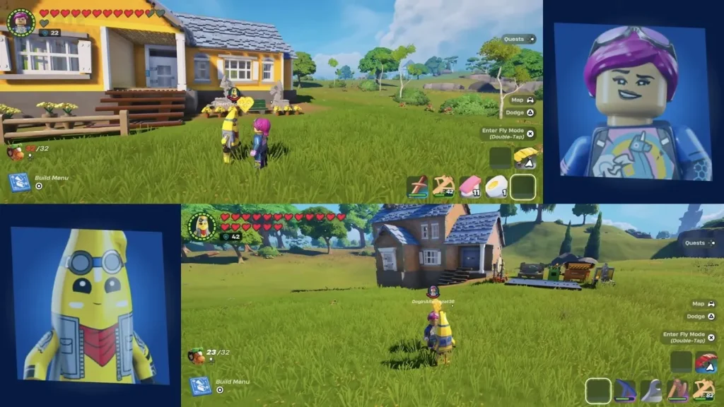 lego fortnite split screen