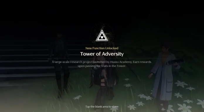 Screenshot of the Tower of Adversity challenge in Wuthering Waves showcasing the game's endgame mode.